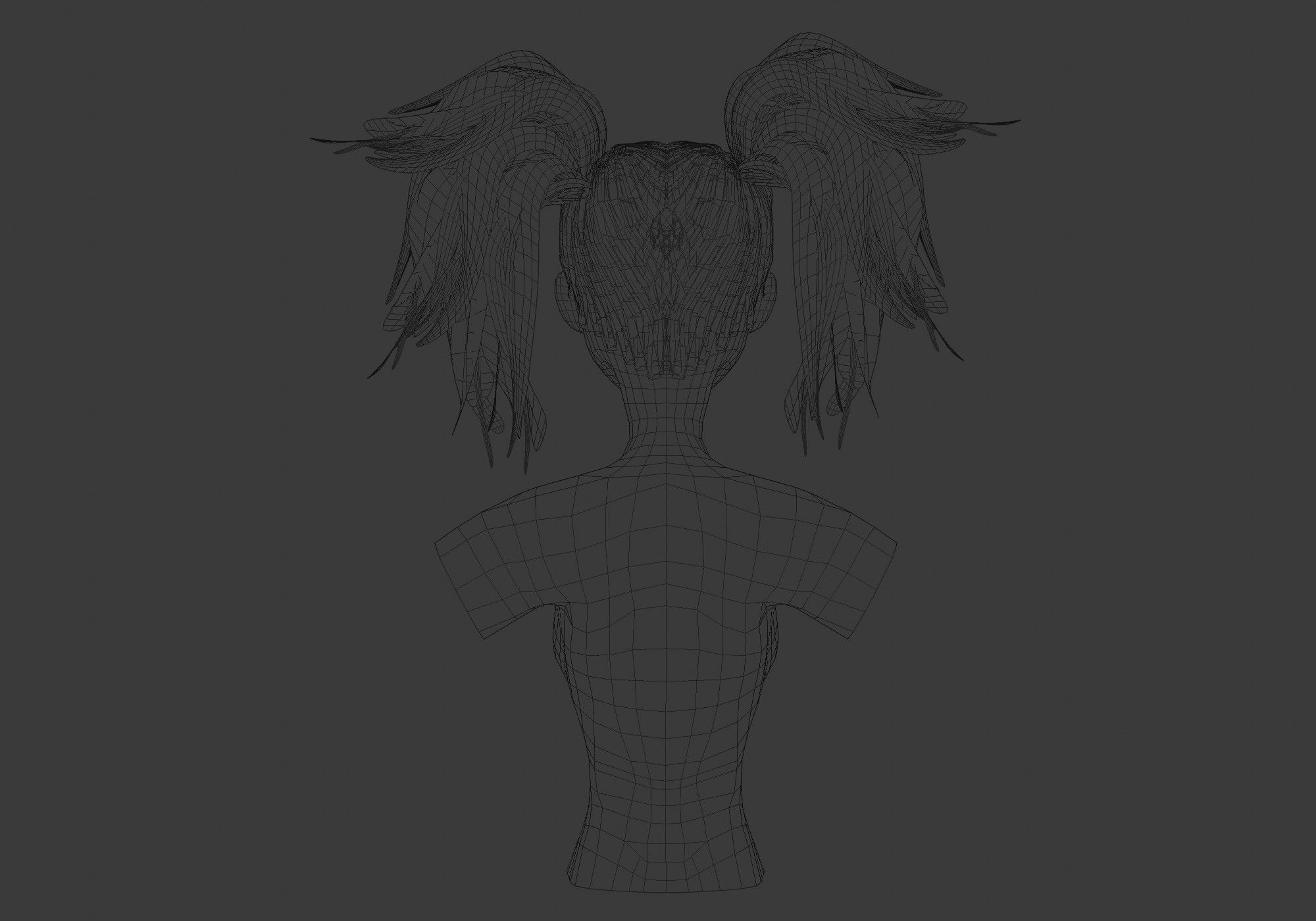 Cute Pigtails Hairstyle 3D model_9