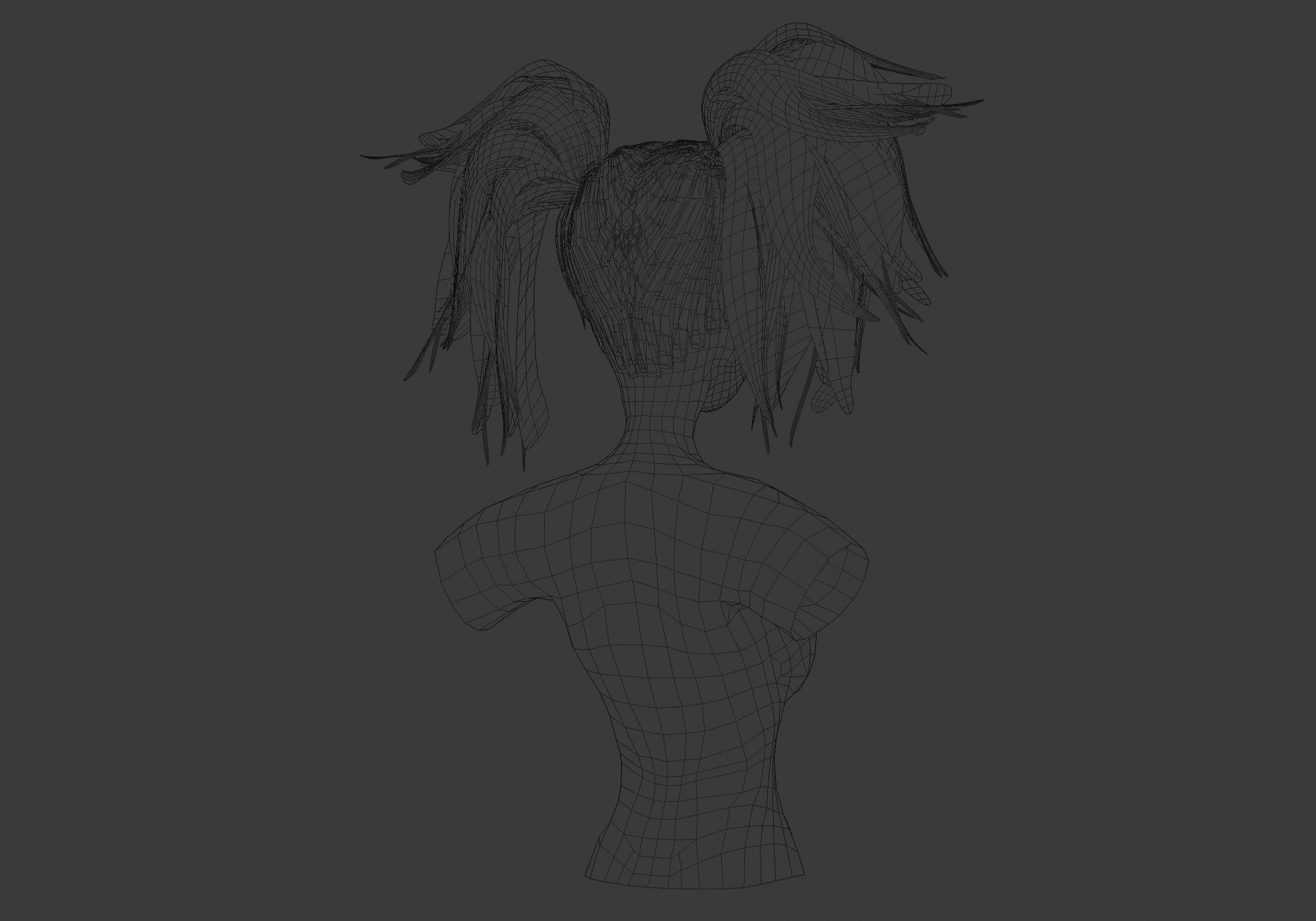 Cute Pigtails Hairstyle 3D model_8