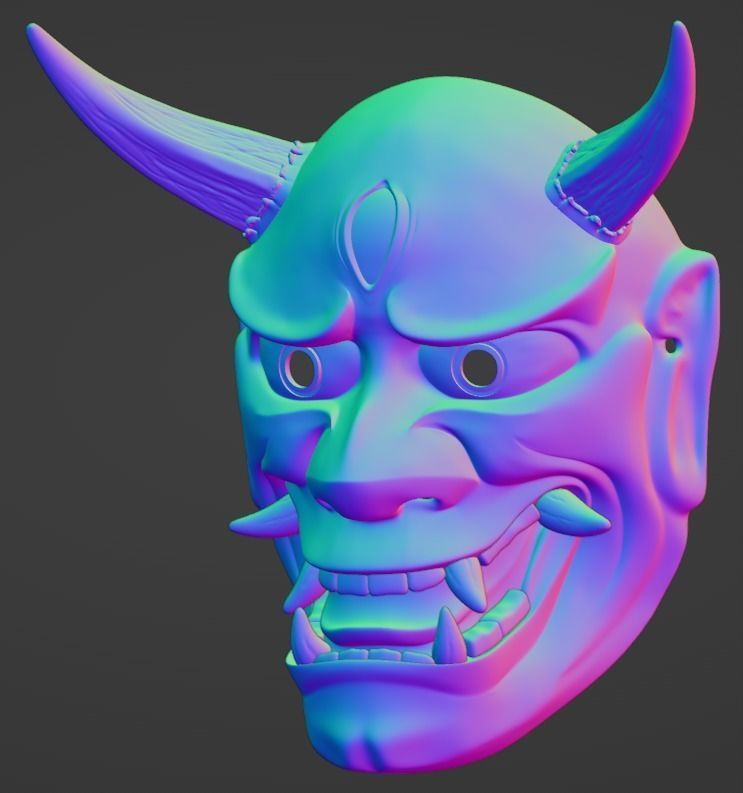 Hannya Eye mask 3D print model 3D print model 3D print model 3D print model_26