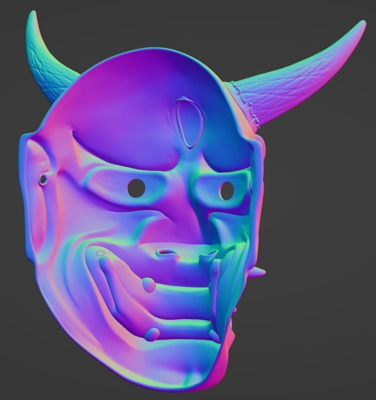 Hannya Eye mask 3D print model 3D print model 3D print model 3D print model_14