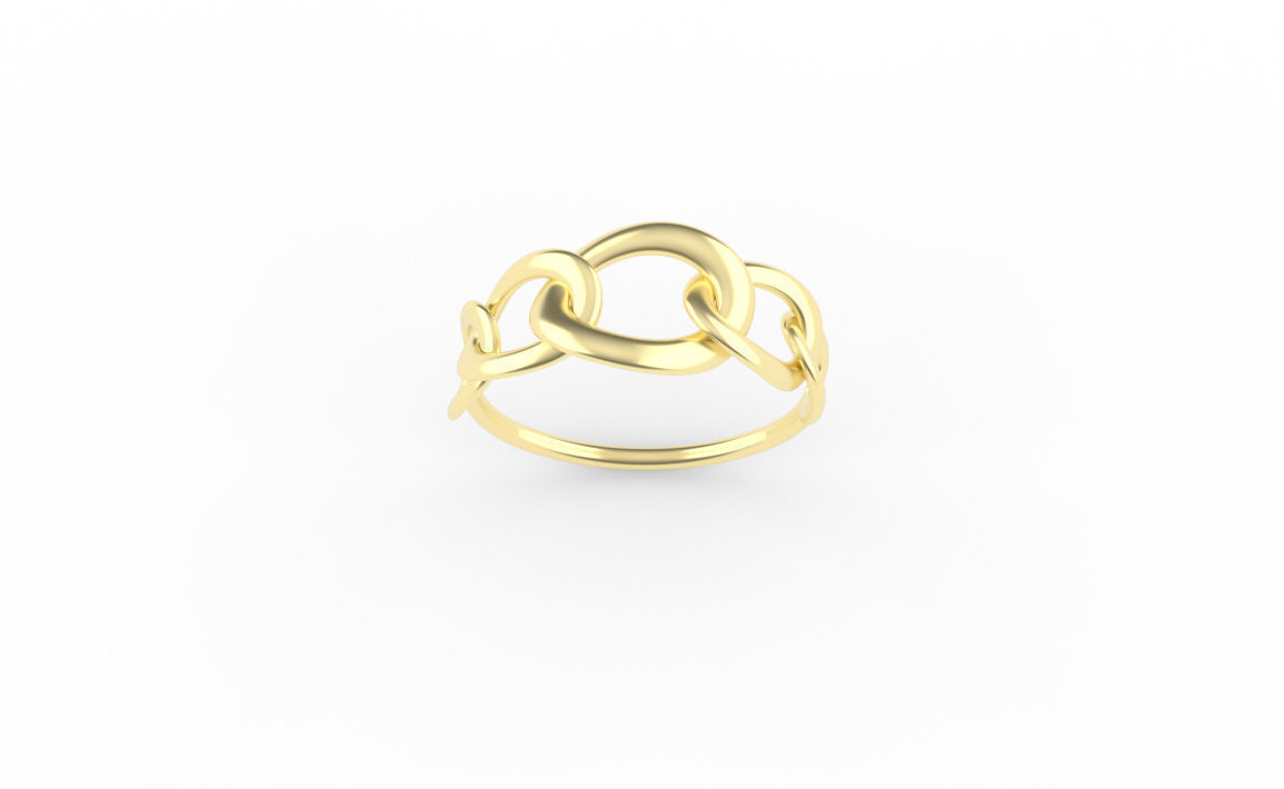 Chain link ring 3D print model_4