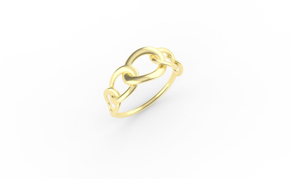 Chain link ring 3D print model_1