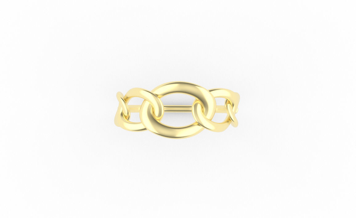 Chain link ring 3D print model_2