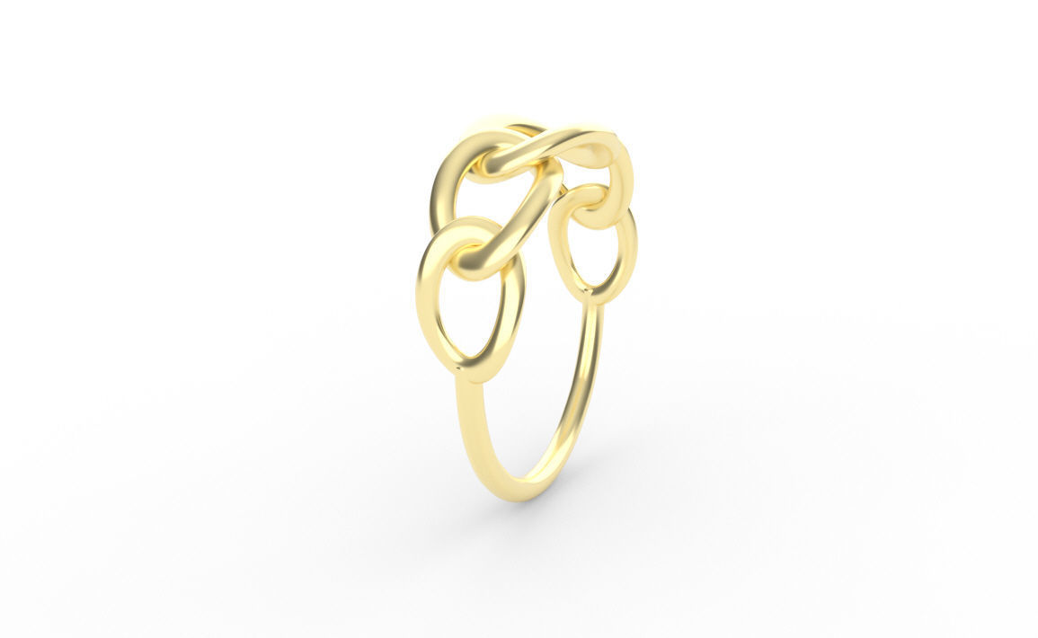 Chain link ring 3D print model_3