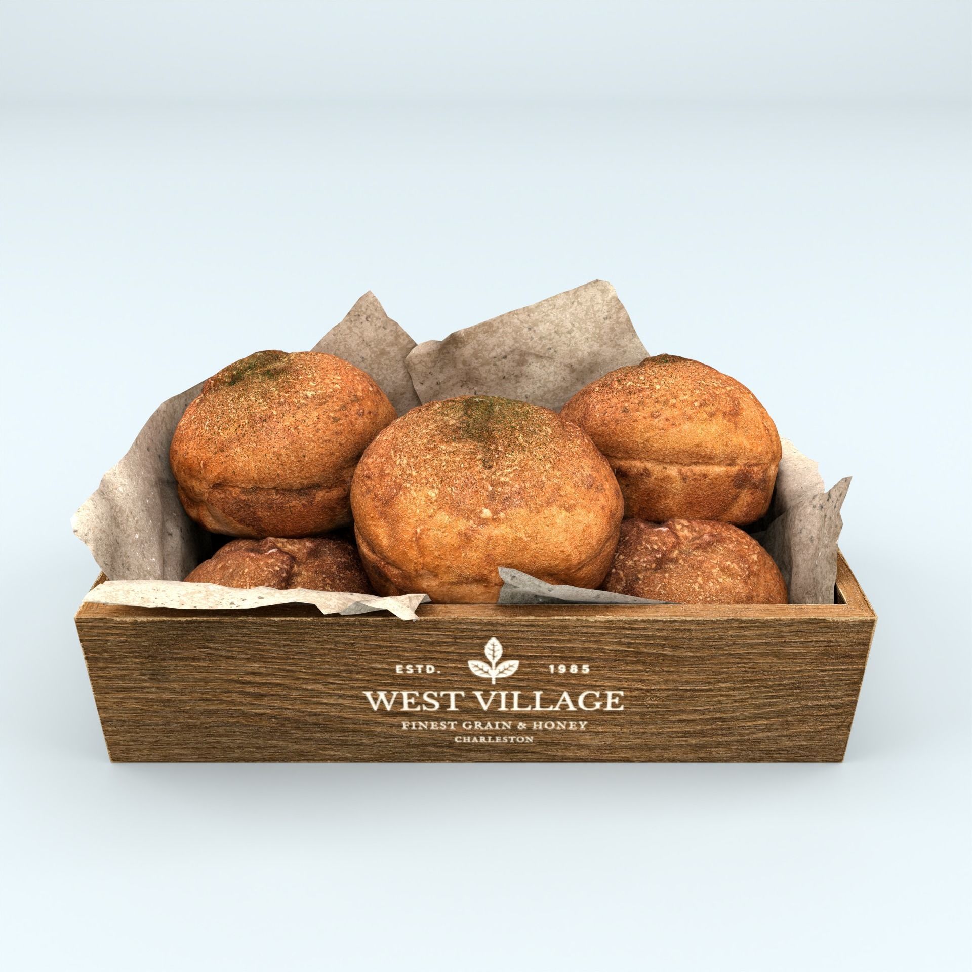 Vintage Bread In A Box 3D model_5