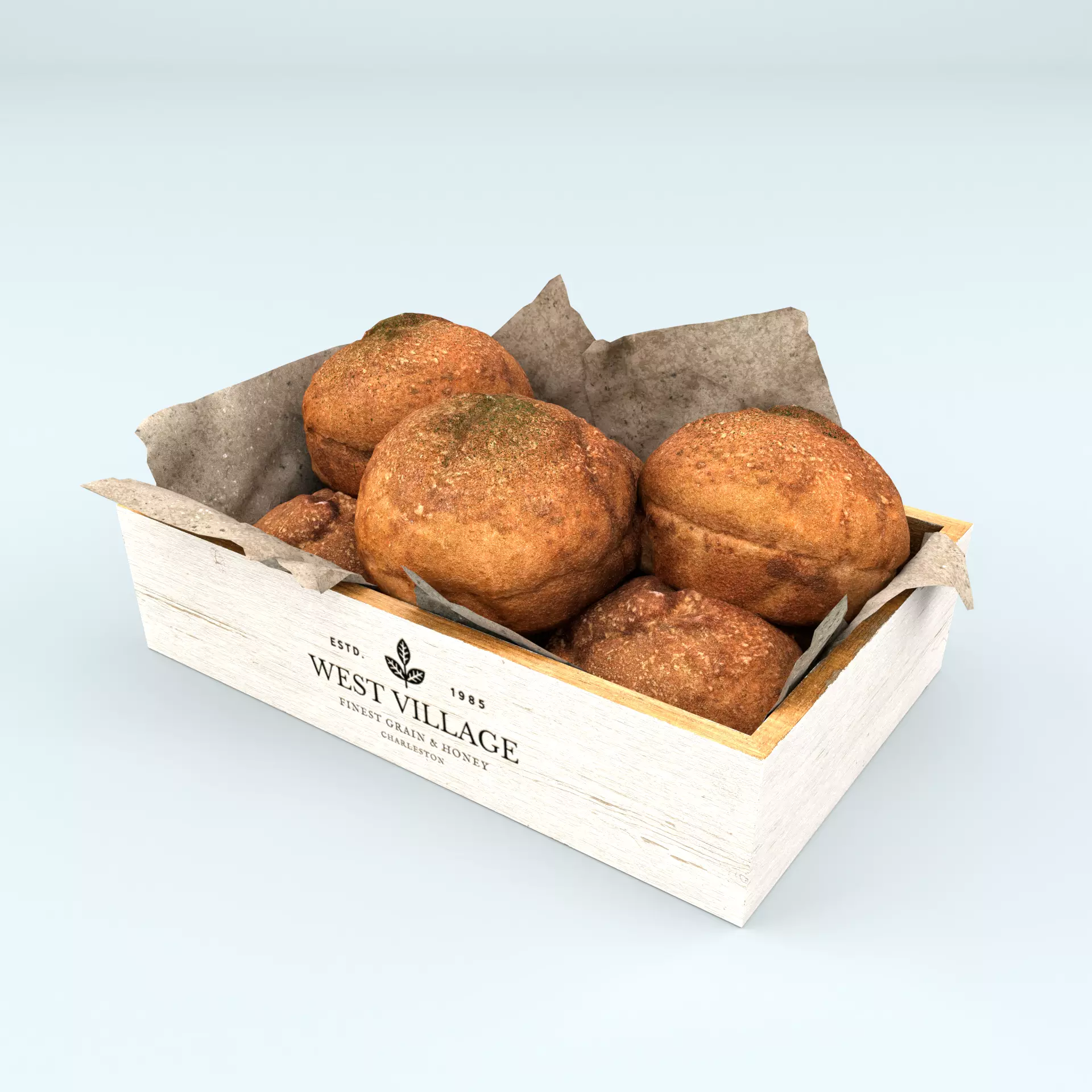 Vintage Bread In A Box 3D model_0