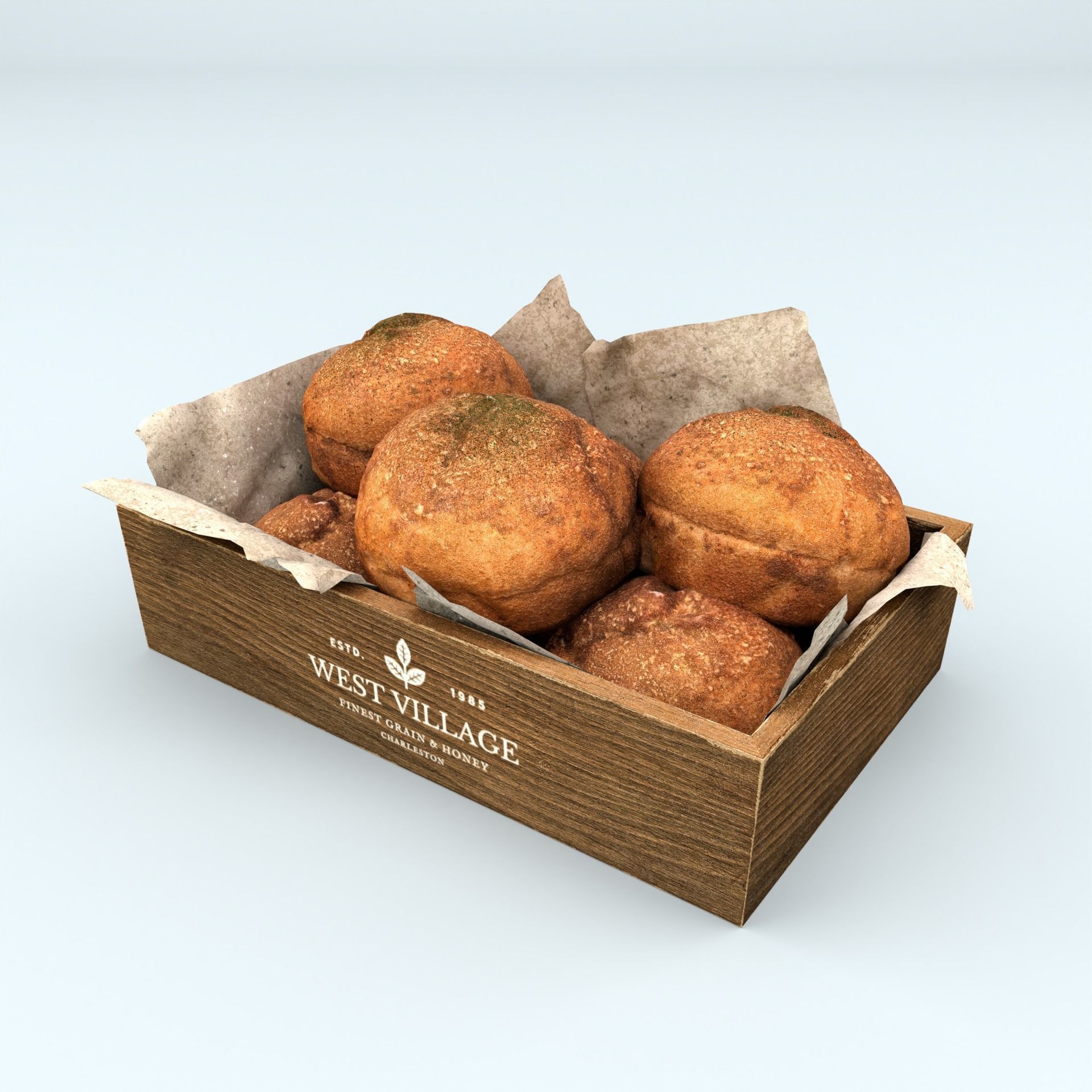 Vintage Bread In A Box 3D model_2