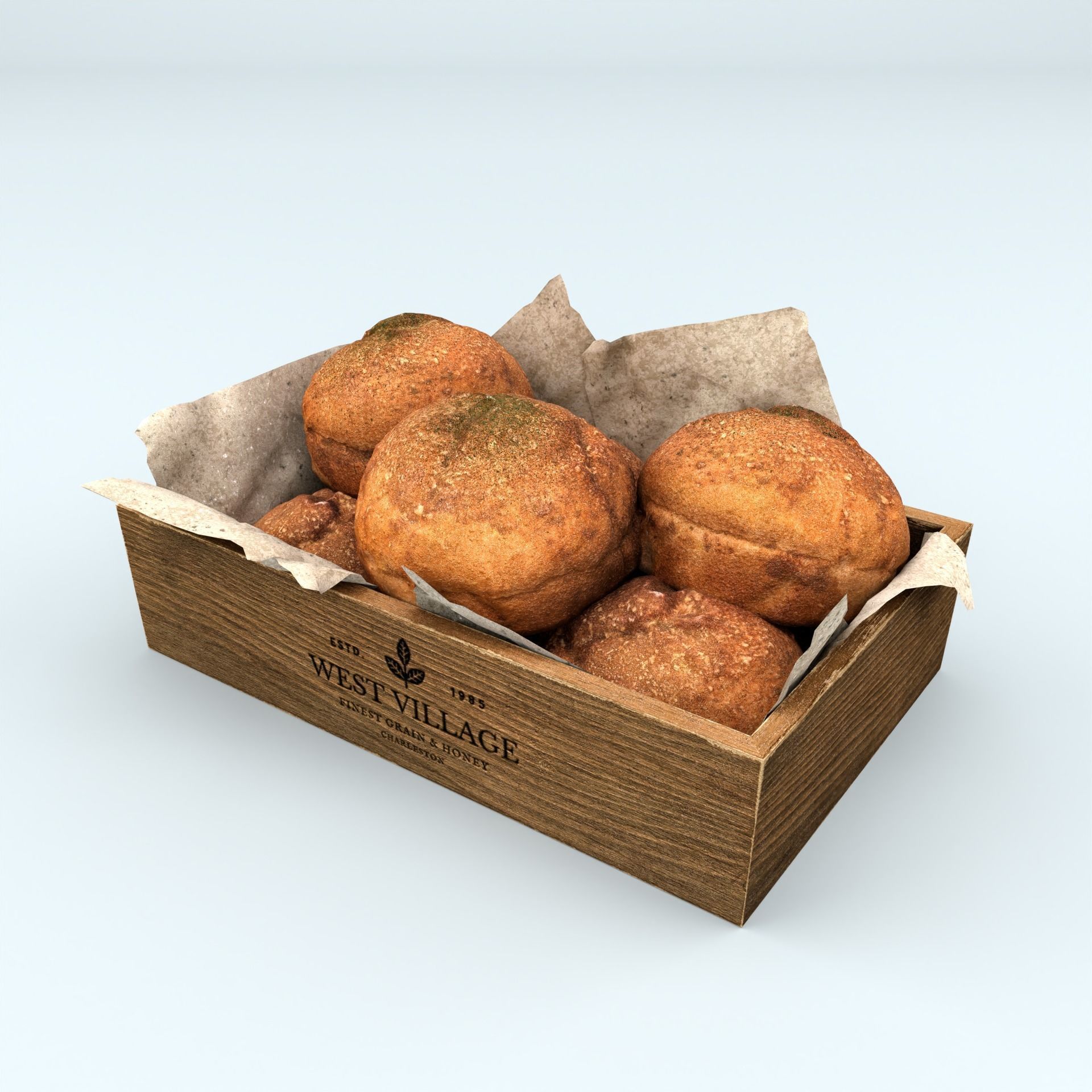 Vintage Bread In A Box 3D model_1