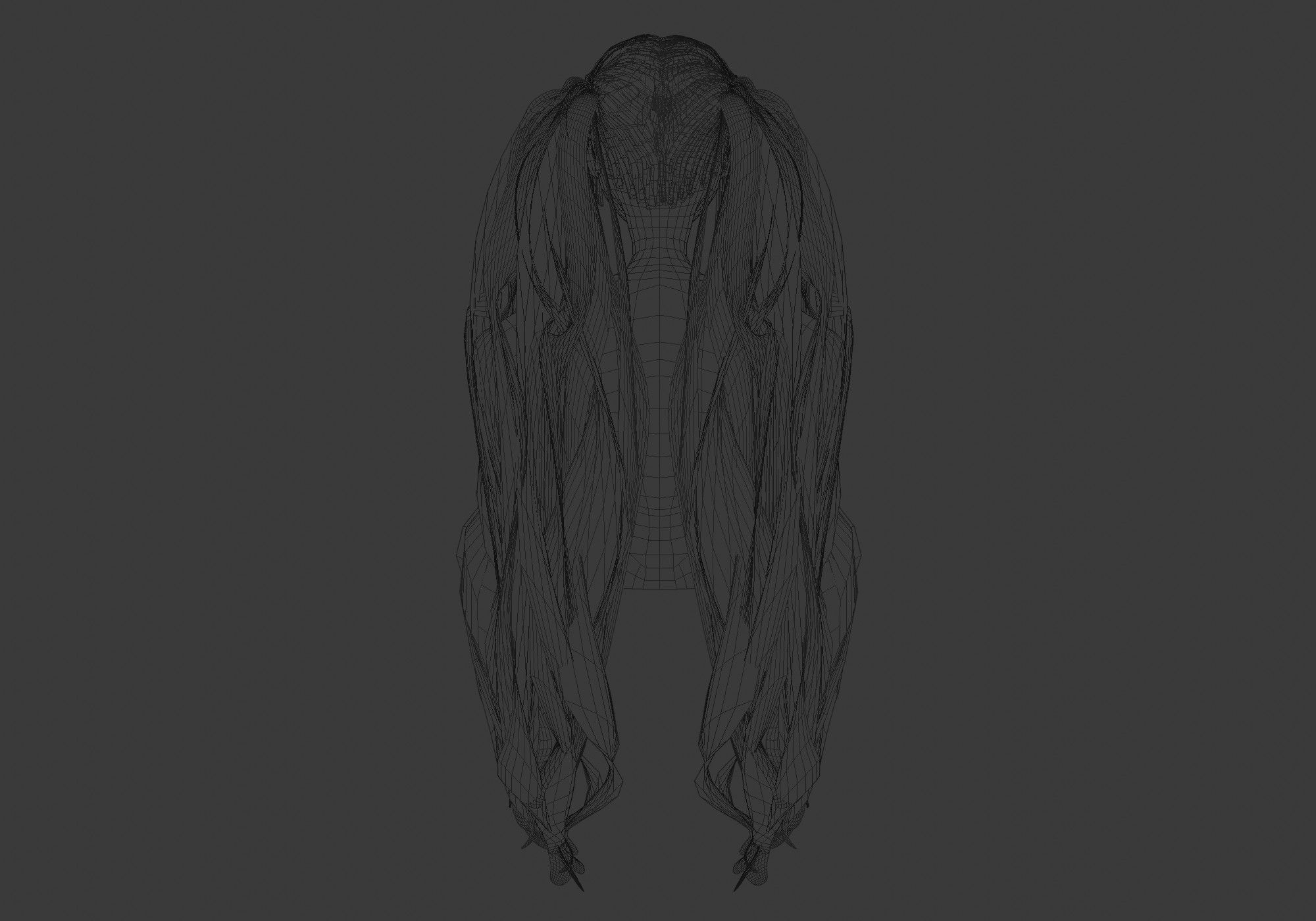 Bangs Wavy Hairstyle 3D model_9