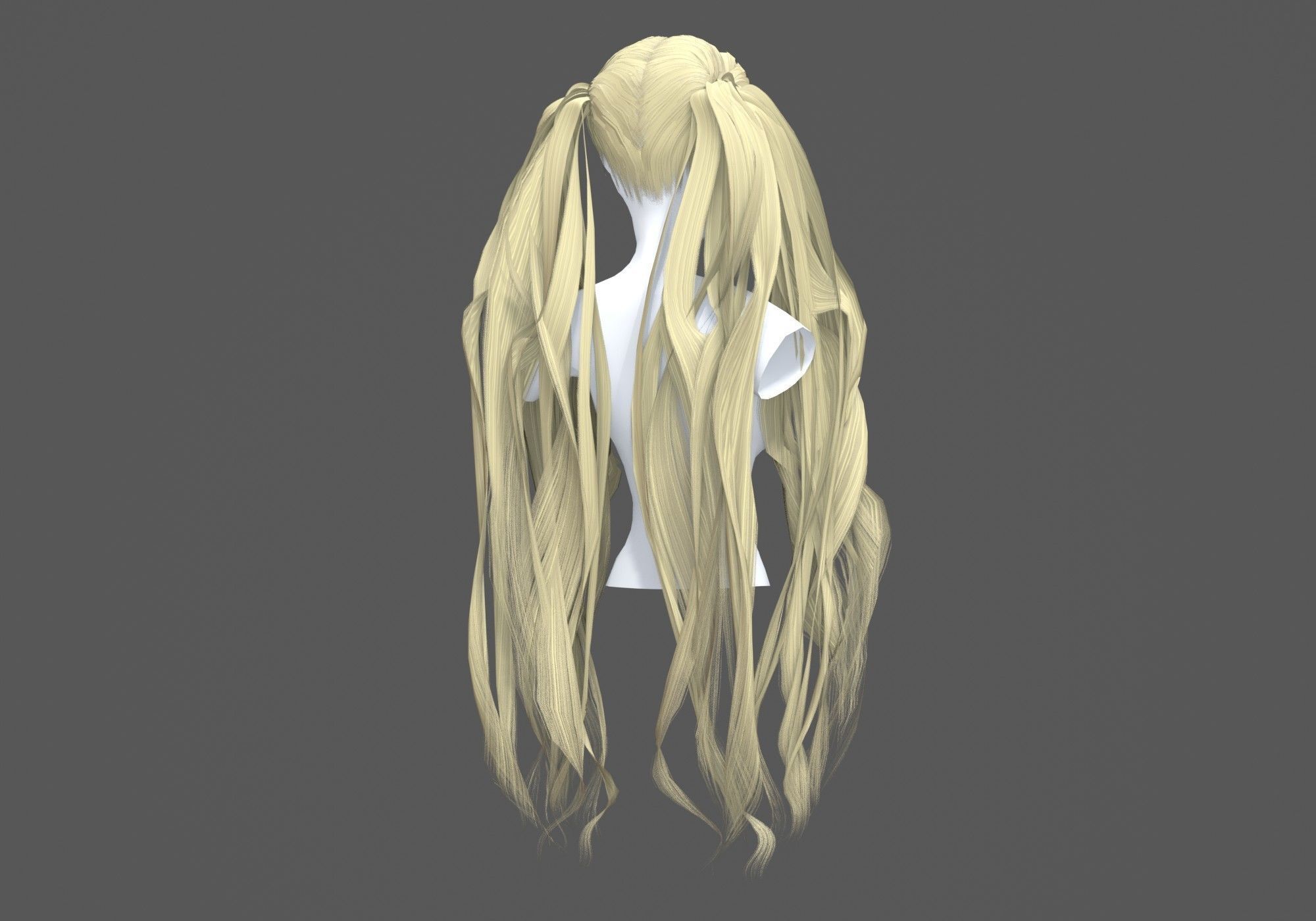 Bangs Wavy Hairstyle 3D model_3