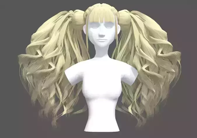 Bangs Pigtails Hairstyle 