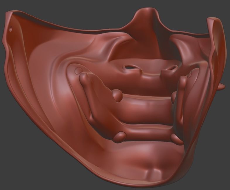 Hannya half mask 3D print model 3D print model 3D print model_6