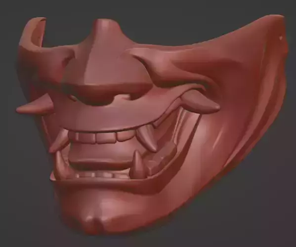 Hannya half mask 3D print model 3D print model