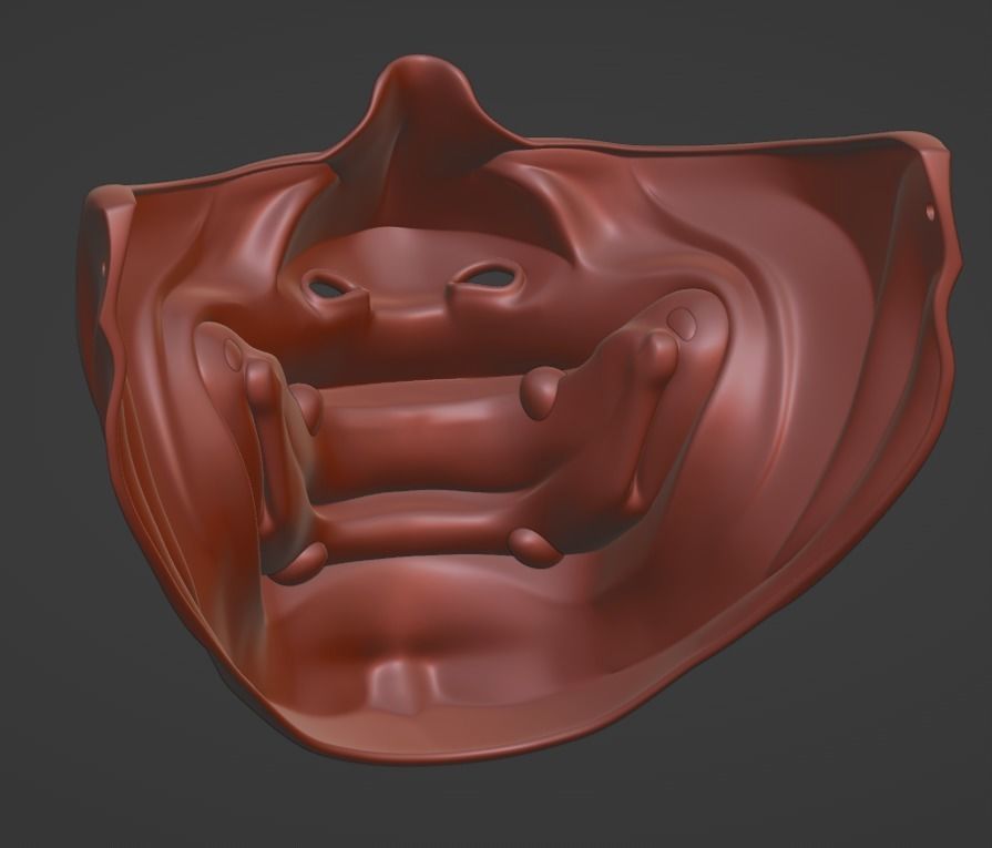 Hannya half mask 3D print model 3D print model 3D print model_8