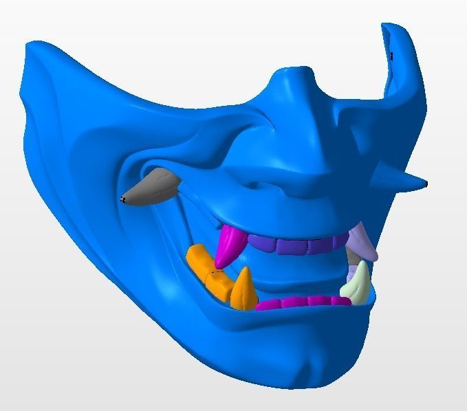 Hannya half mask 3D print model 3D print model 3D print model_11