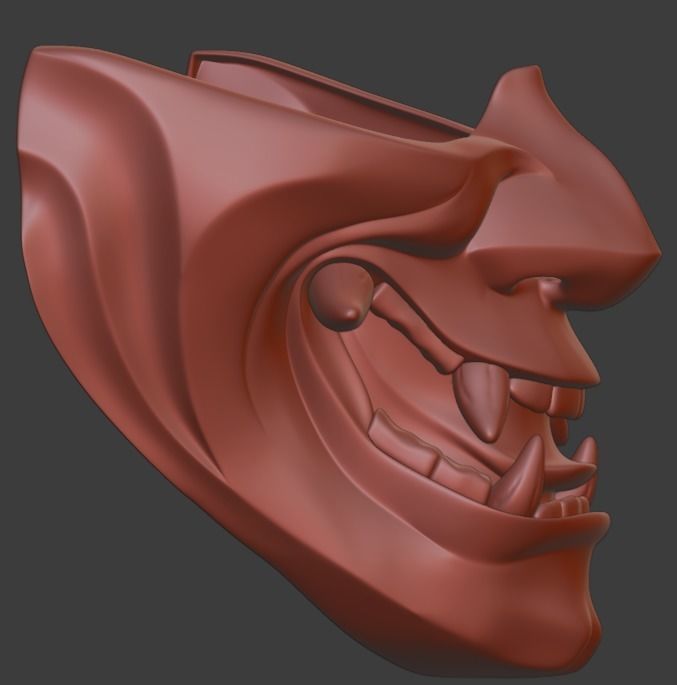 Hannya half mask 3D print model 3D print model 3D print model_5