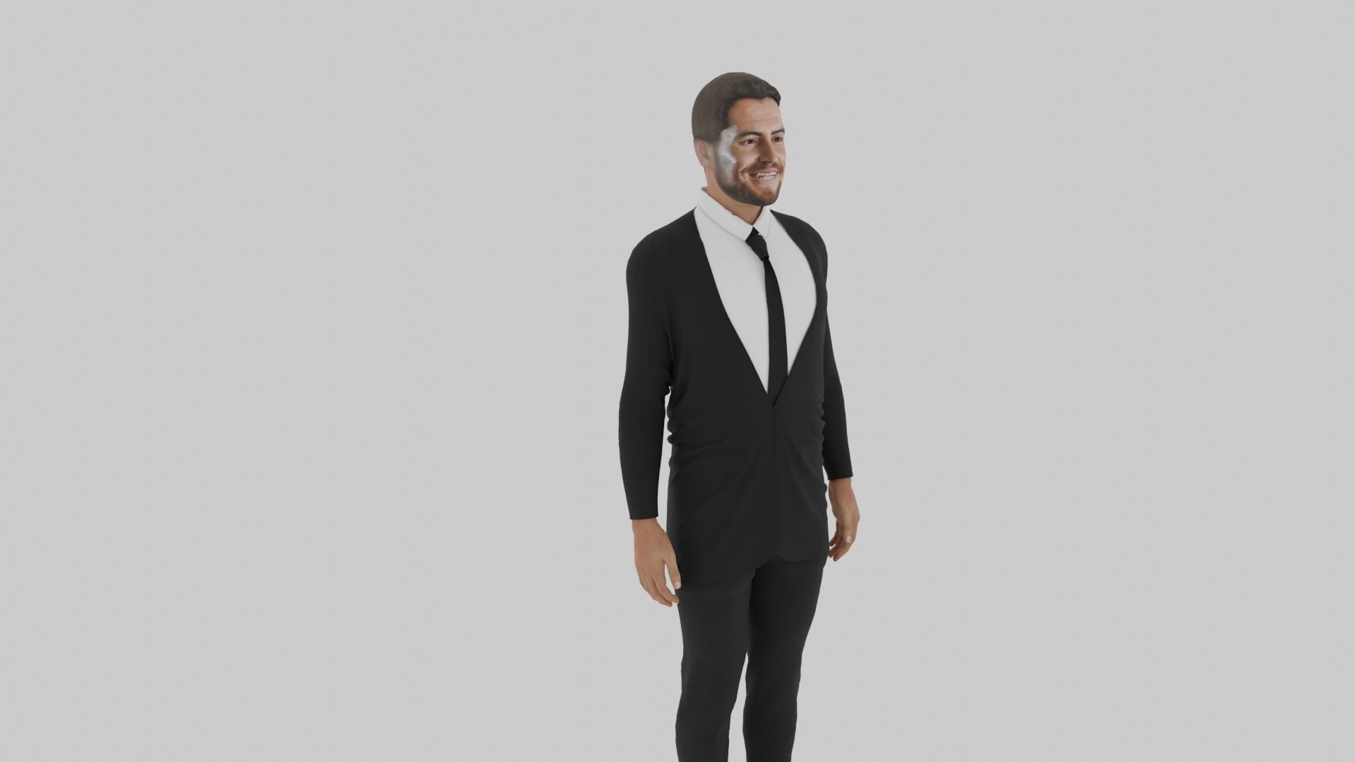 Jorginho man in suit Low-poly 3D model_1