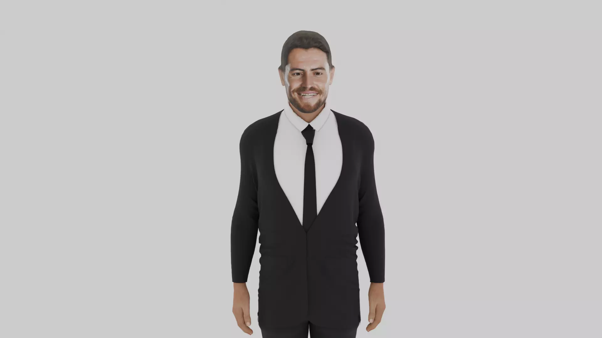 Jorginho man in suit Low-poly 3D model_0