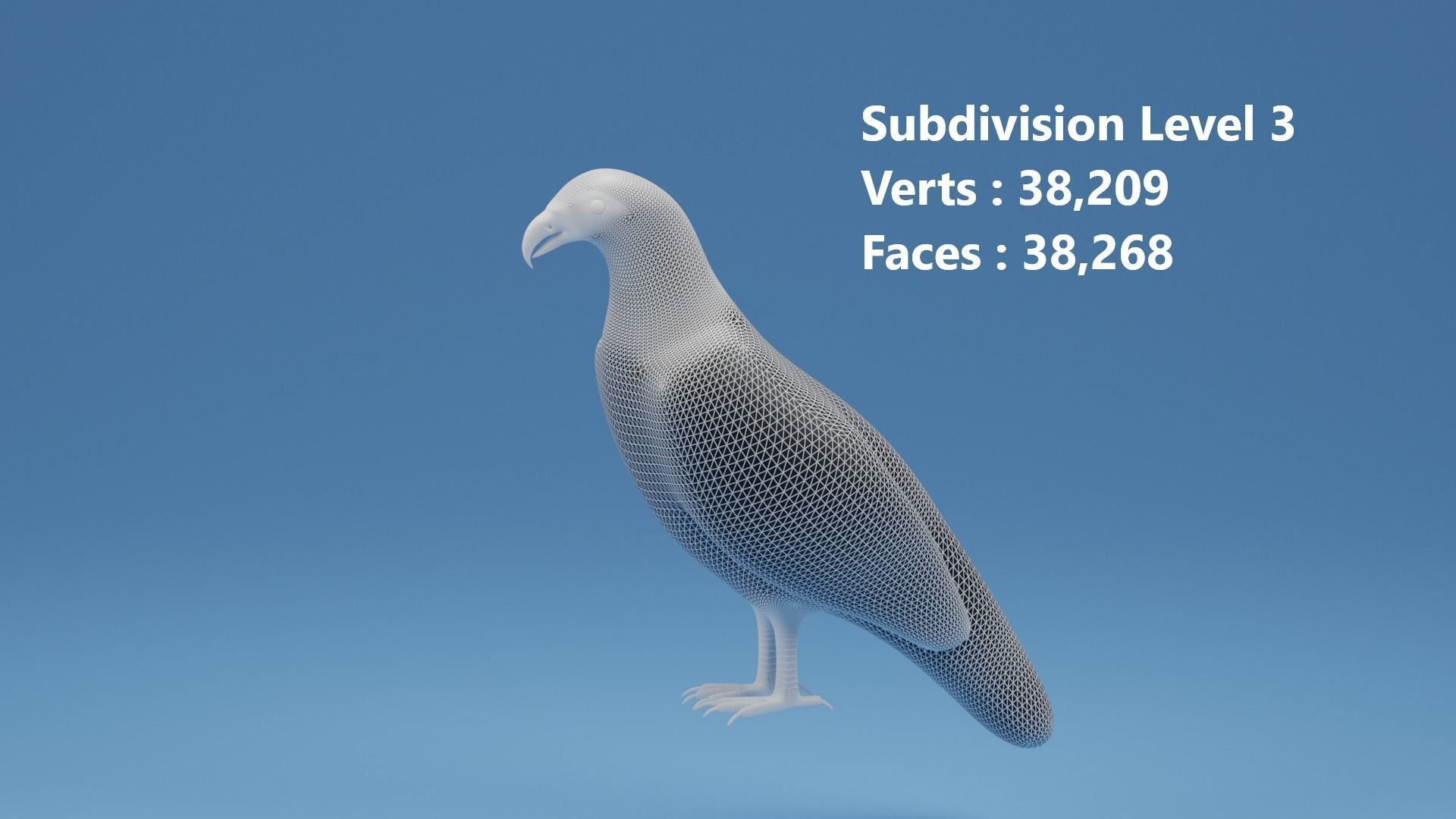 Cartoon Cute Bird Bald Eagle Low-poly 3D model_6