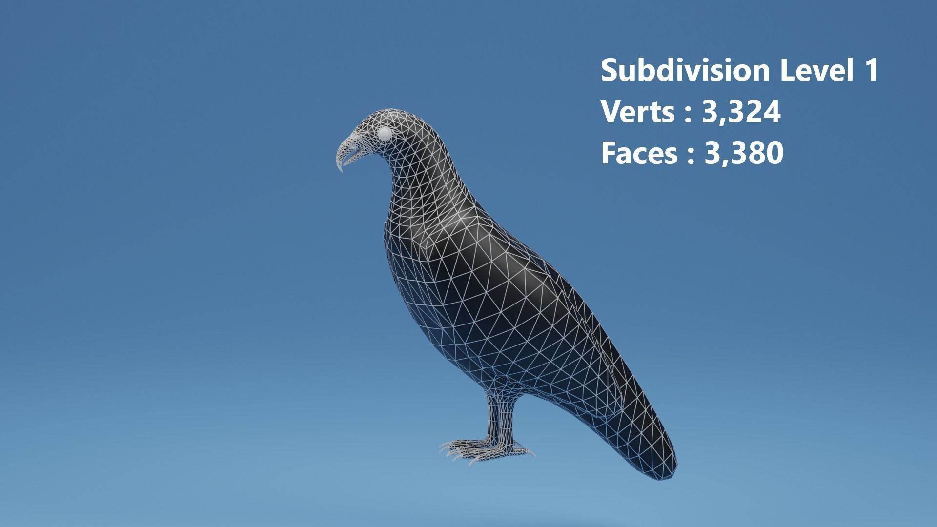 Cartoon Cute Bird Bald Eagle Low-poly 3D model_8