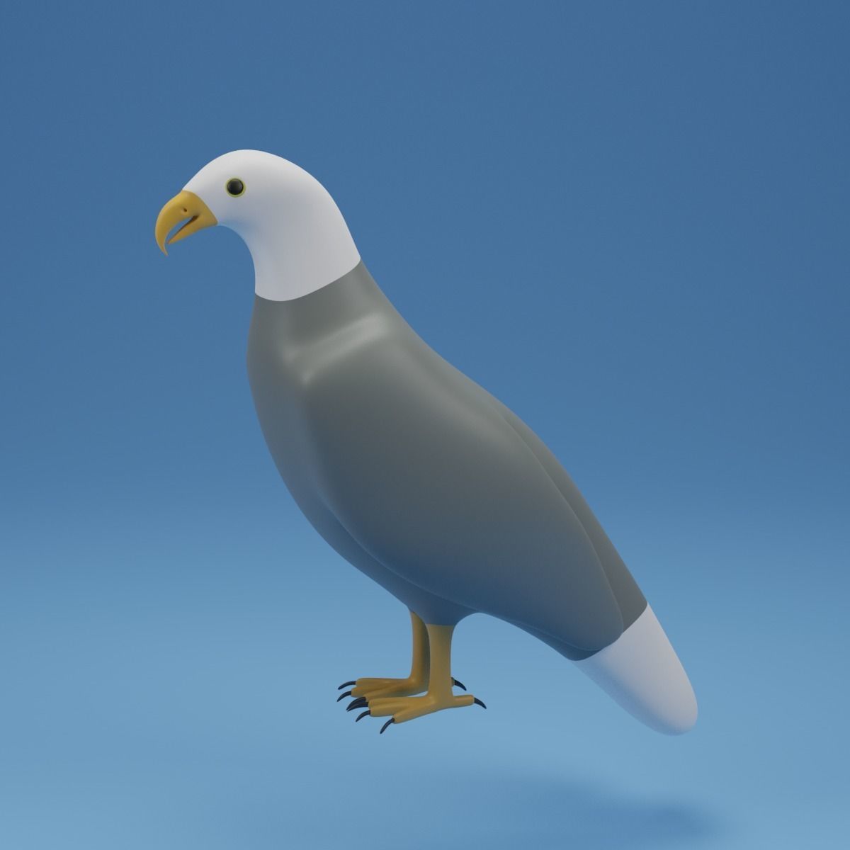 Cartoon Cute Bird Bald Eagle Low-poly 3D model_13