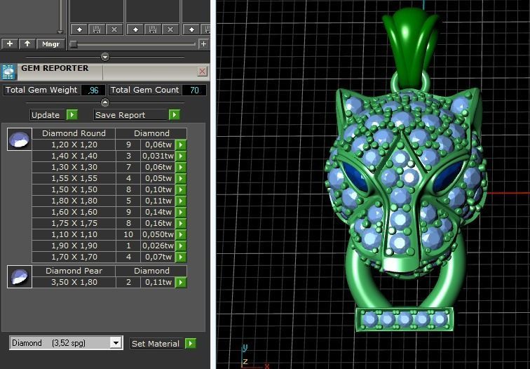 Panther pendant Model 1684 3D print model_7
