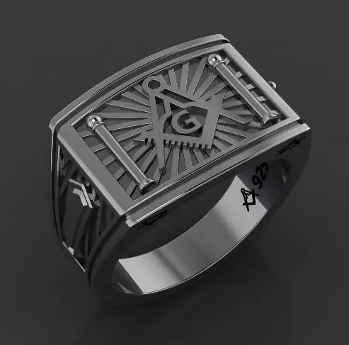 Rings Mens Masonic Model 1683 3D print model