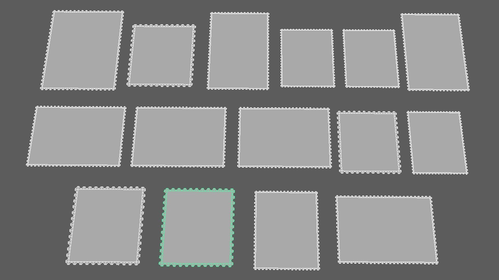 Stamp Collection postage stamps Low-poly 3D model_6