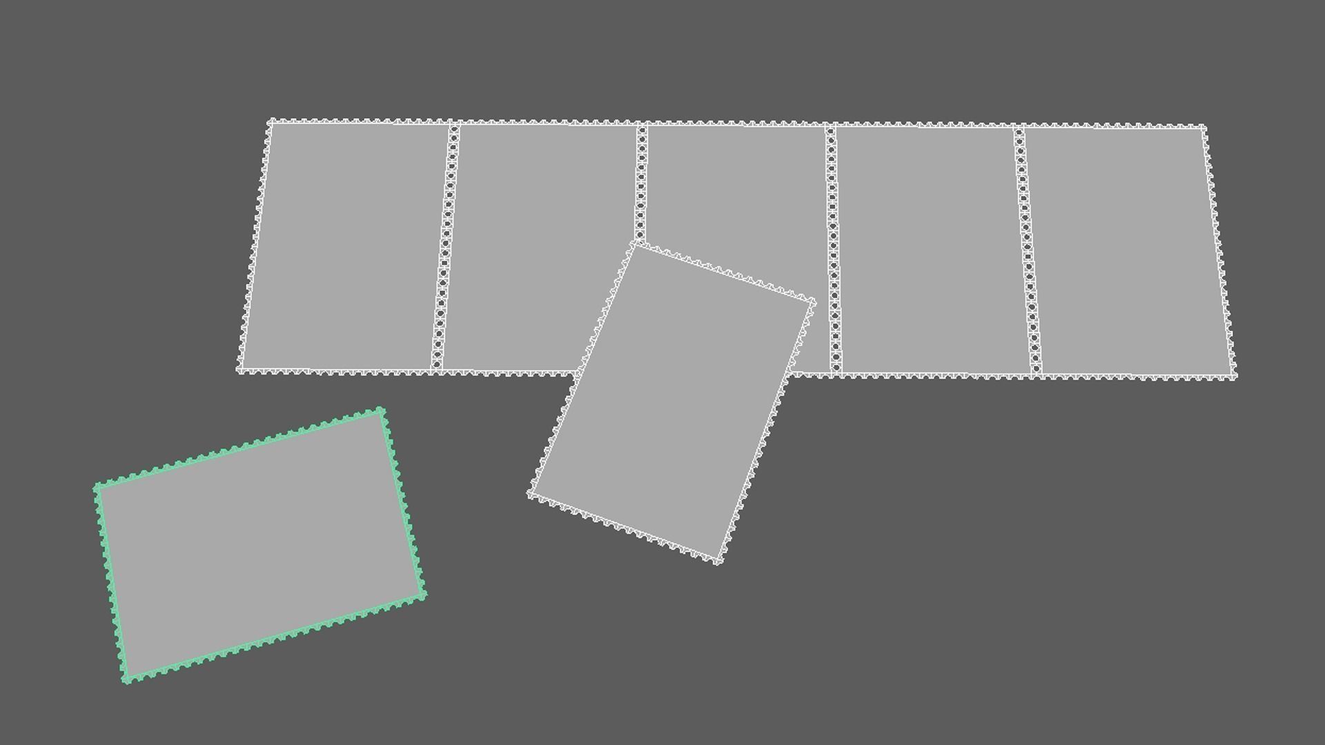 Stamp Collection postage stamps Low-poly 3D model_7