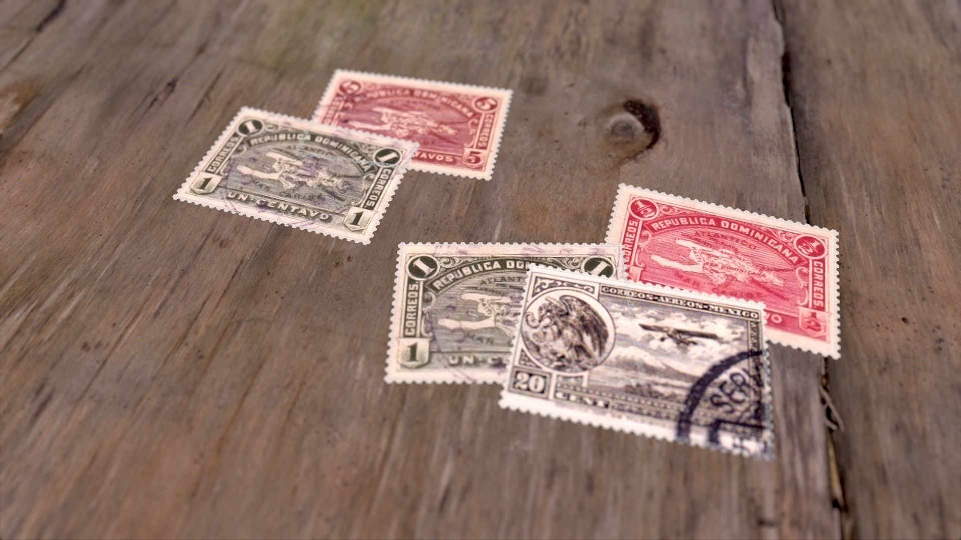 Stamp Collection postage stamps Low-poly 3D model_2