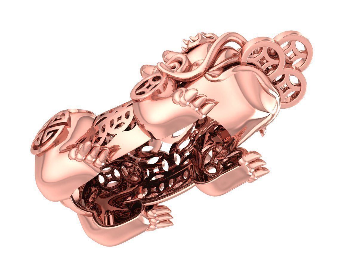24k fengshui pixiu 3687 hollow 3D print model_7