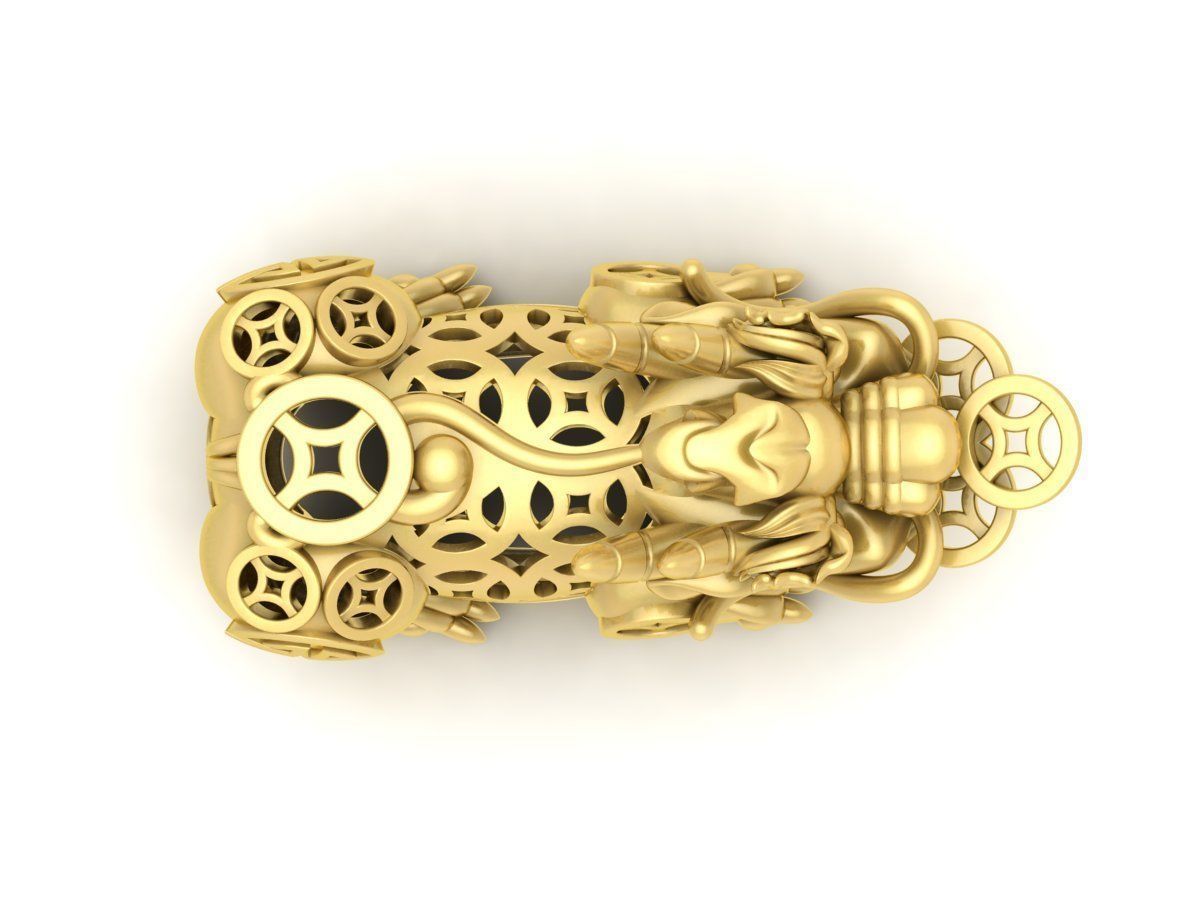 24k fengshui pixiu 3687 hollow 3D print model_4