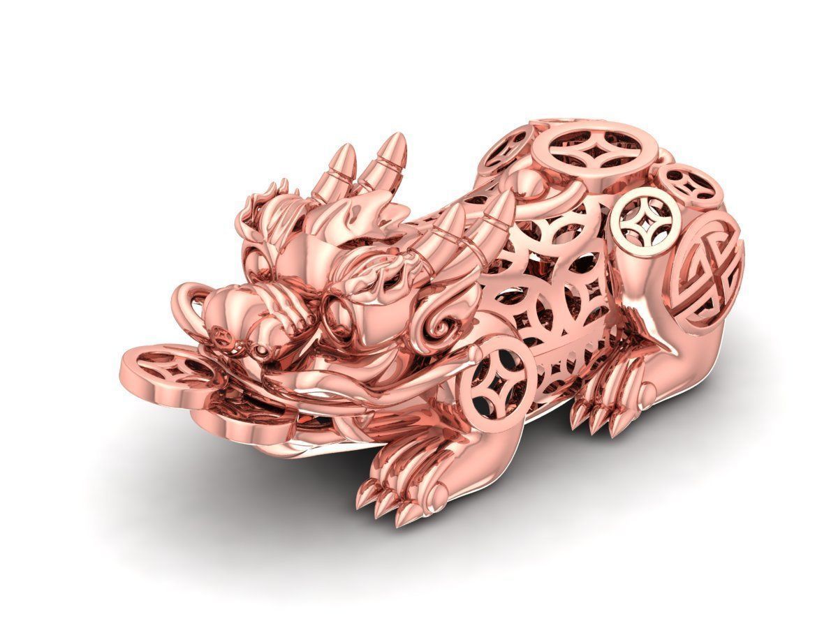 24k fengshui pixiu 3687 hollow 3D print model_6