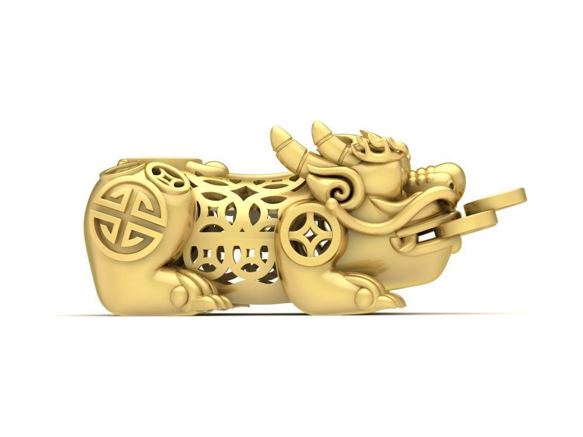 24k fengshui pixiu 3687 hollow 3D print model_5
