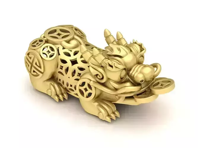 24k fengshui pixiu 3687 hollow 3D print model