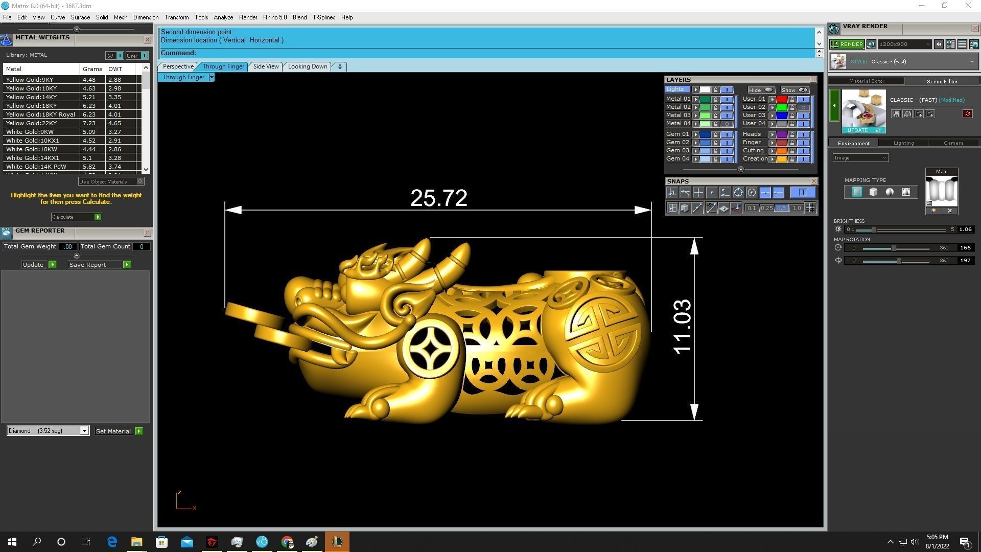 24k fengshui pixiu 3687 hollow 3D print model_3
