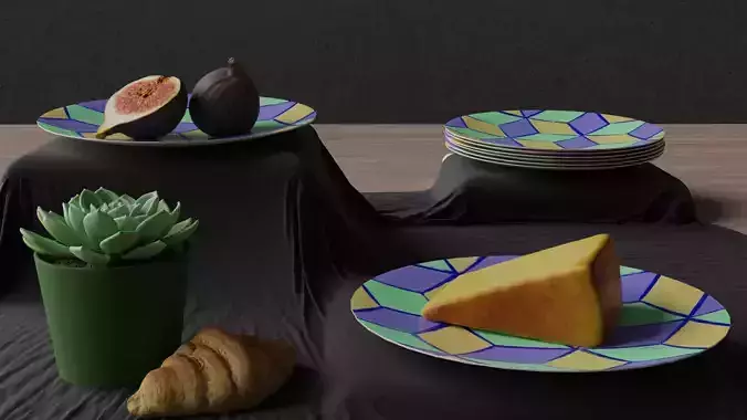 Designer Plate Low-poly 3D model