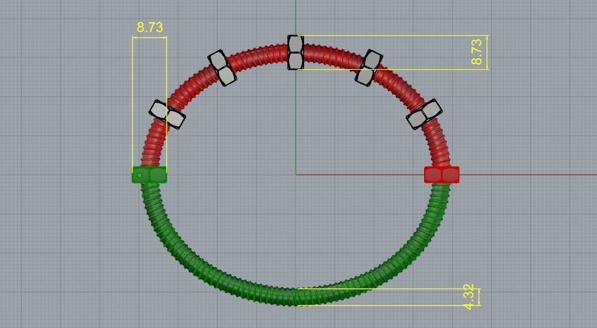 Bracelet bolt Model 1698 3D print model_8