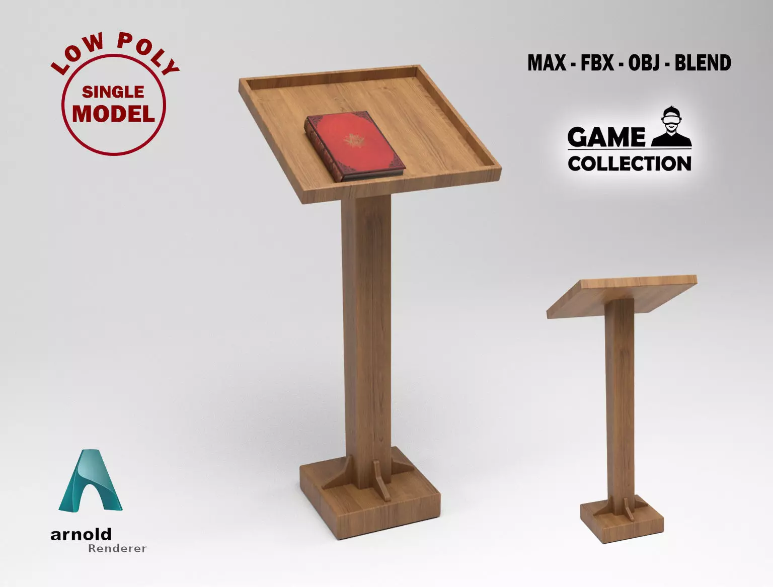 Lectern 12 Low-poly 3D model_0