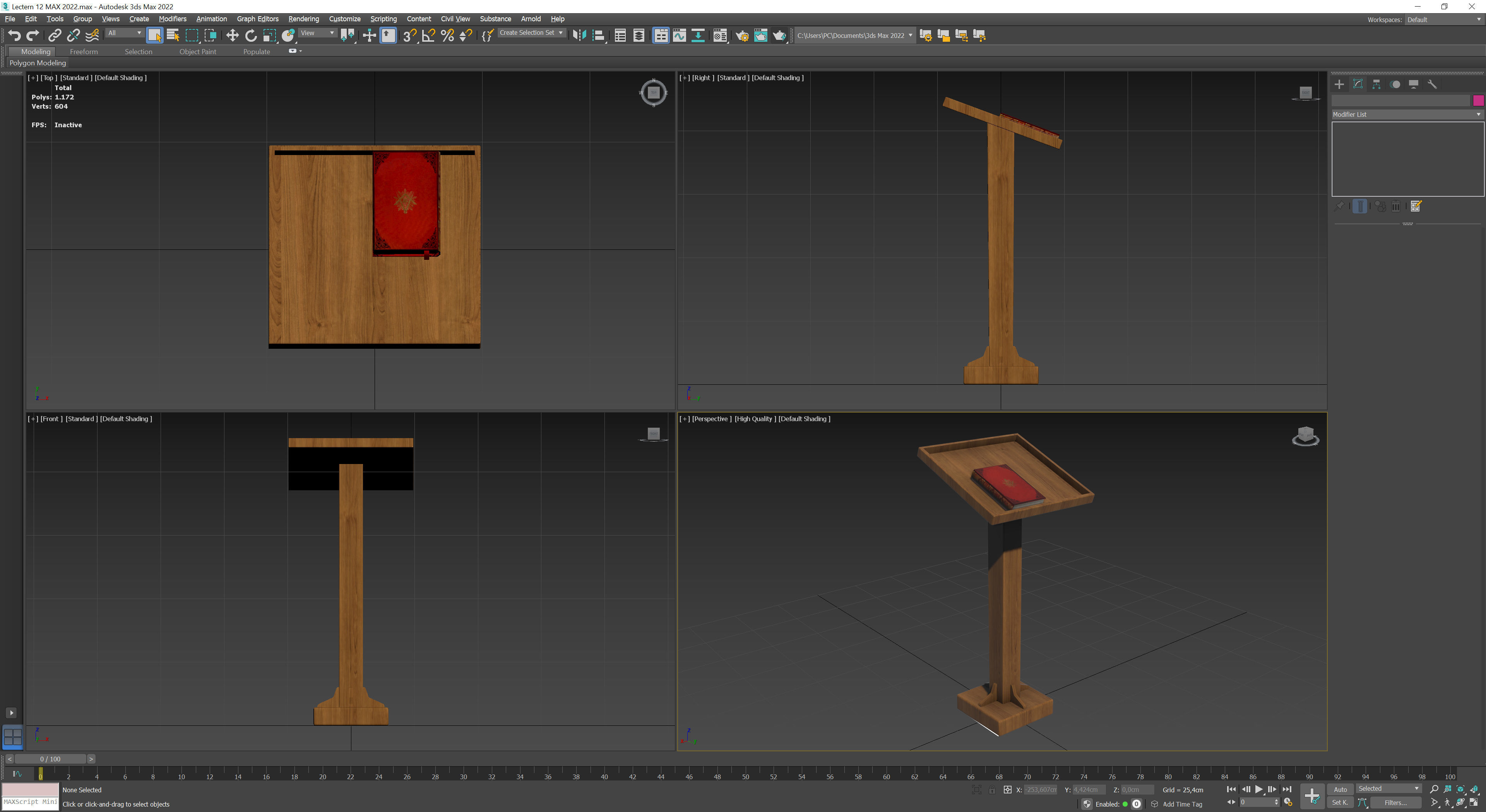 Lectern 12 Low-poly 3D model_8