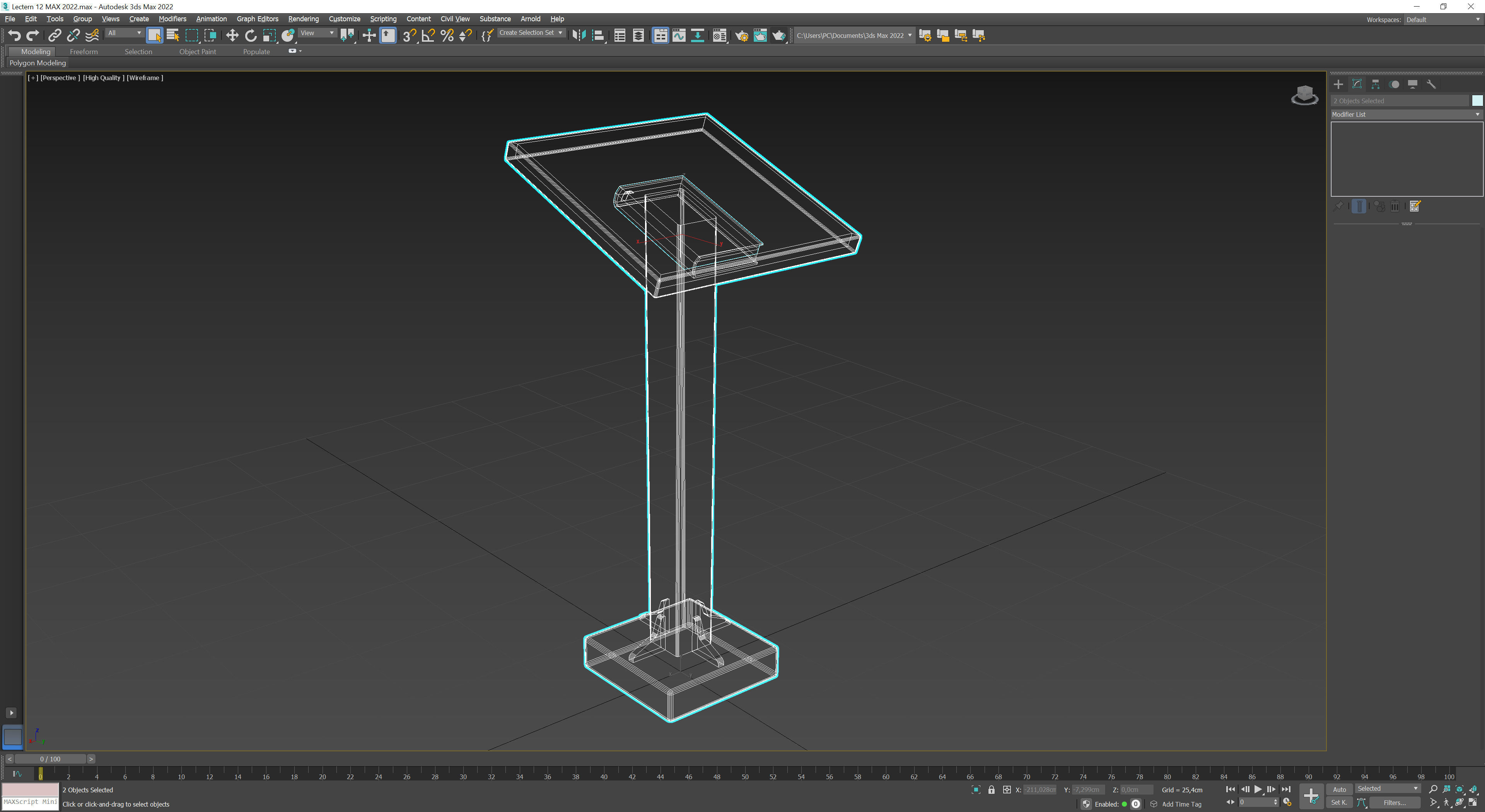 Lectern 12 Low-poly 3D model_10