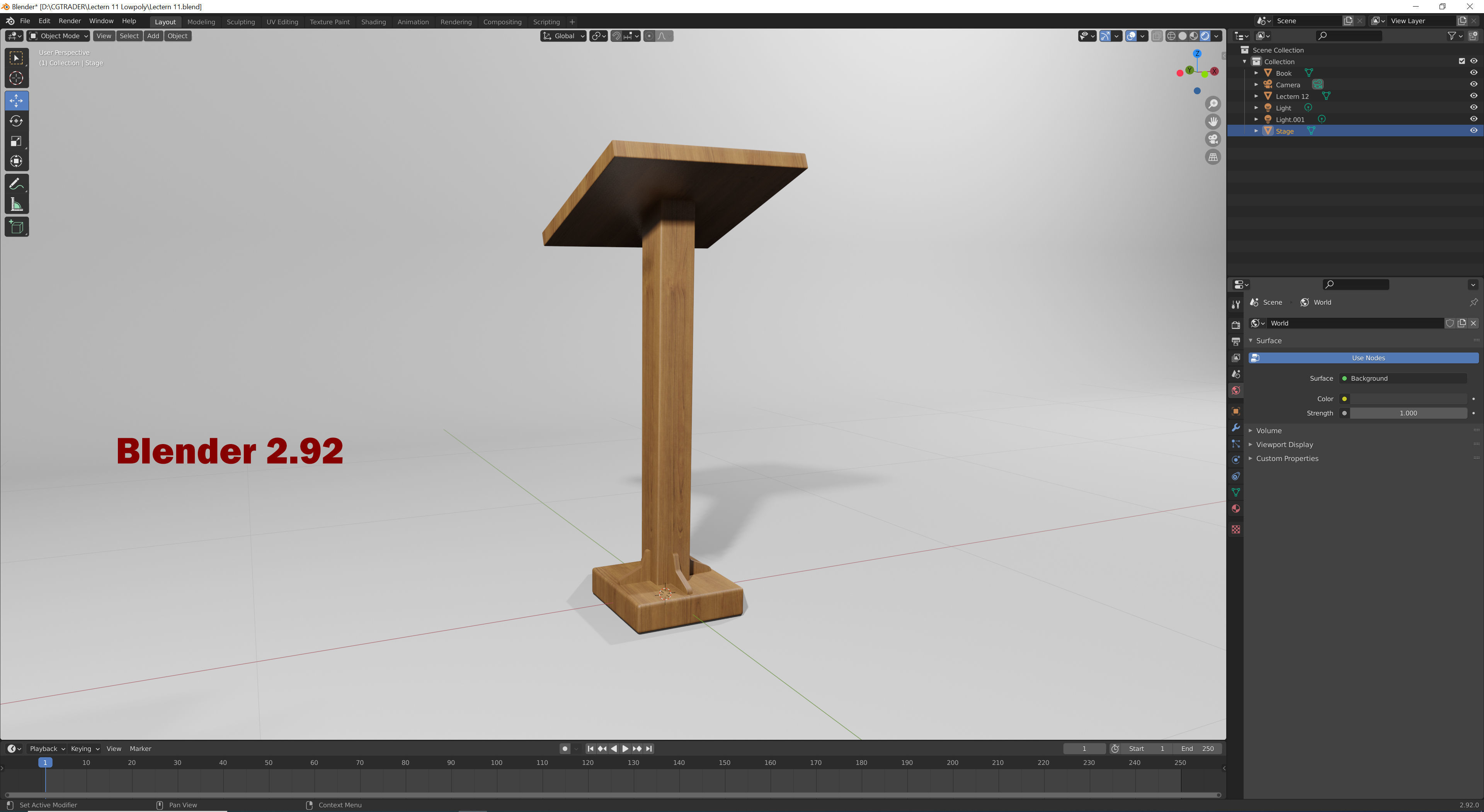 Lectern 12 Low-poly 3D model_11