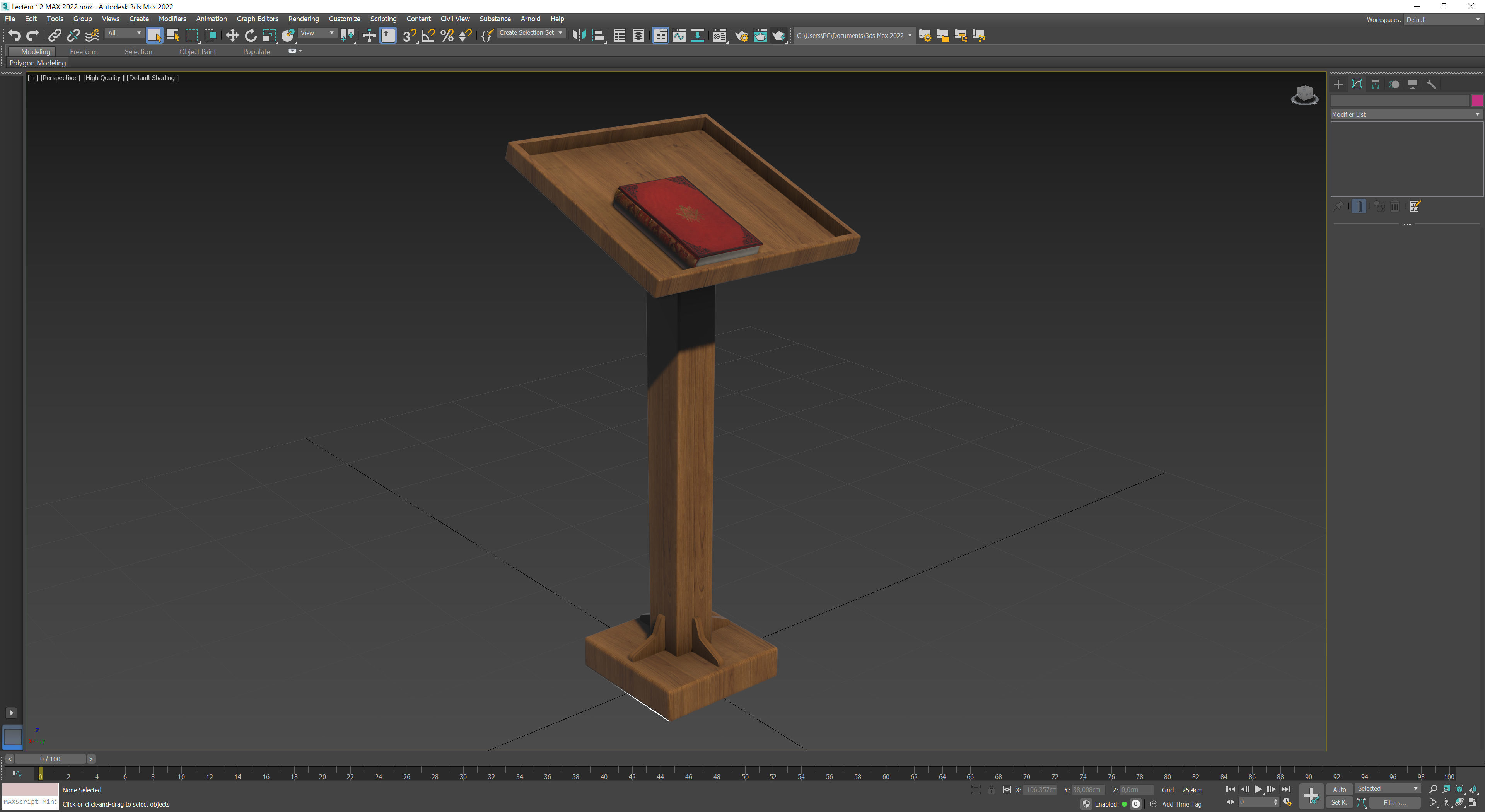 Lectern 12 Low-poly 3D model_9