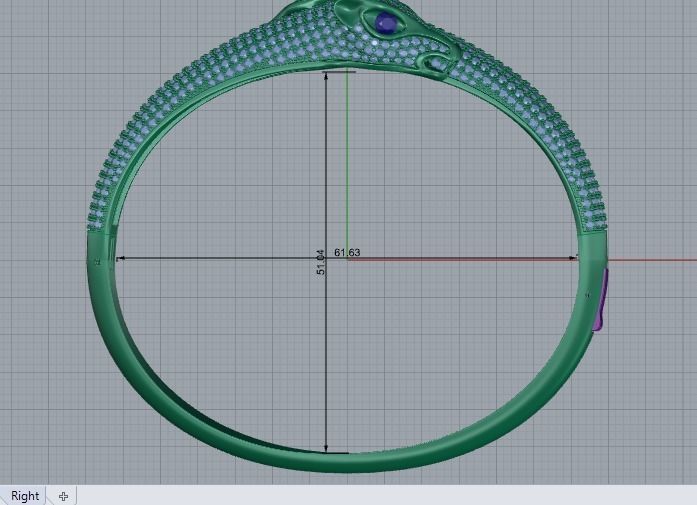 Snake bracelet Model 1690 3D print model_3