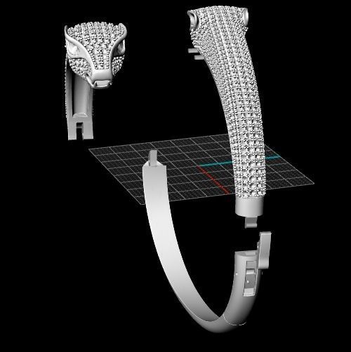 Snake bracelet Model 1690 3D print model_2
