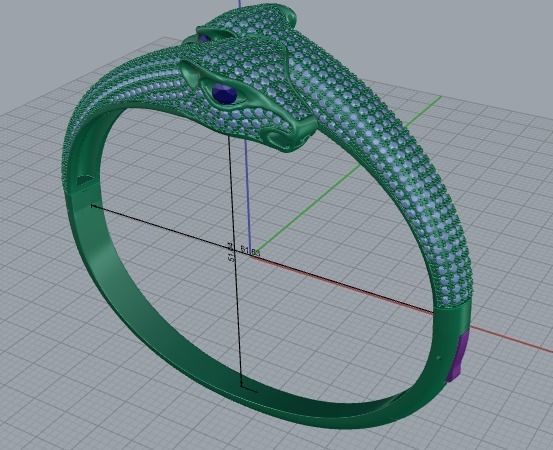 Snake bracelet Model 1690 3D print model_5