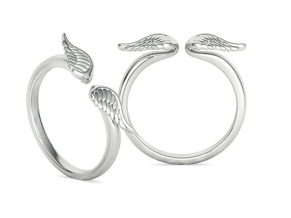 Angel Wings Fashion Ring Womens Ring 3dmodel 3D print model_6