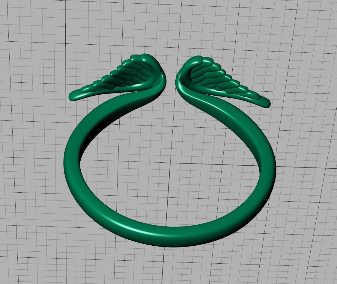 Angel Wings Fashion Ring Womens Ring 3dmodel 3D print model_9
