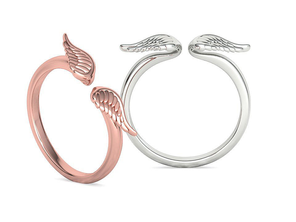 Angel Wings Fashion Ring Womens Ring 3dmodel 3D print model_2