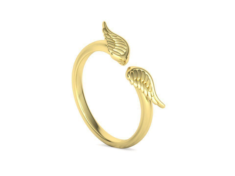 Angel Wings Fashion Ring Womens Ring 3dmodel 3D print model_22
